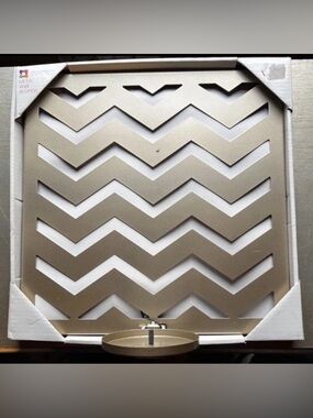 Interiors by Design Gold Metal Wall Sconce Chevron Candle Holder
